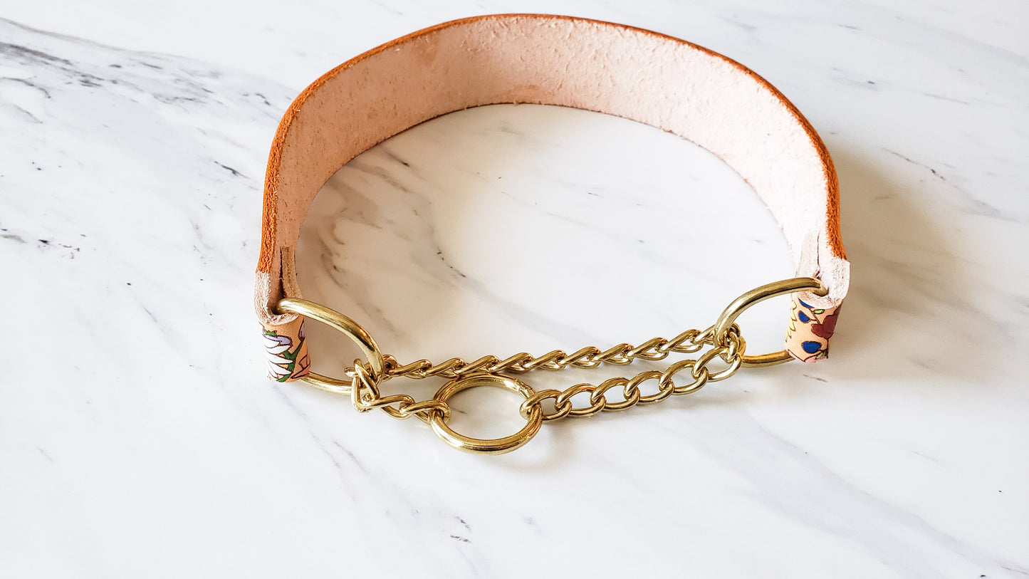Flower Child - Leather Martingale Collar