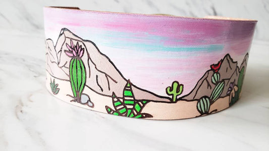 Sonoran Sunset - Leather Dog Collar