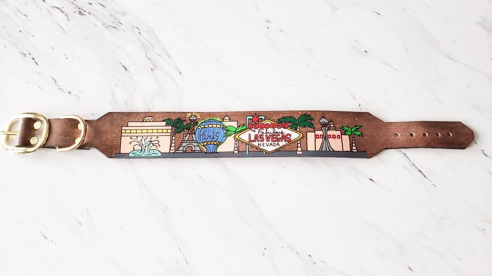 The Strip - Leather Dog Collar