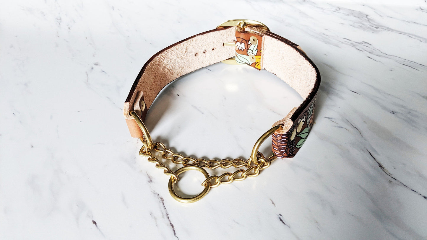 Flora - Leather Adjustable Martingale Collar