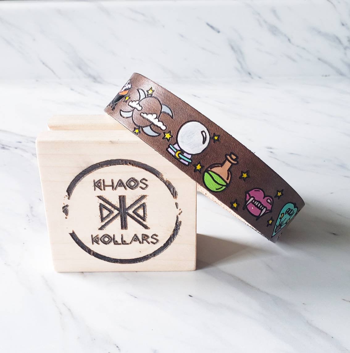 Samhain - Leather Dog Collar