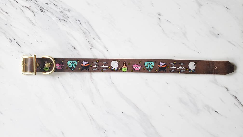 Samhain - Leather Dog Collar