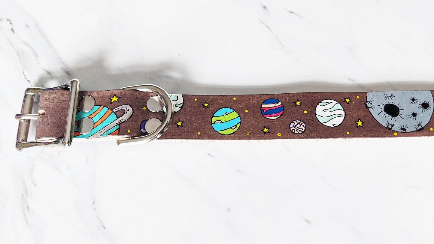 Cosmos - Leather Dog Collar