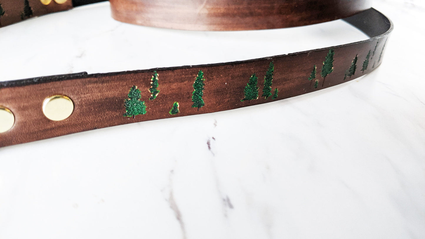 Pinaceae Silhouette - Leather Leash