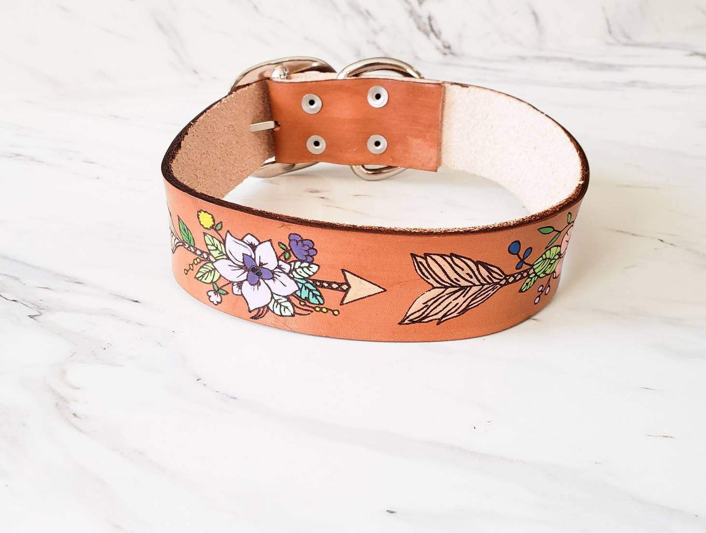 Planted Arrow - Leather Dog Collar