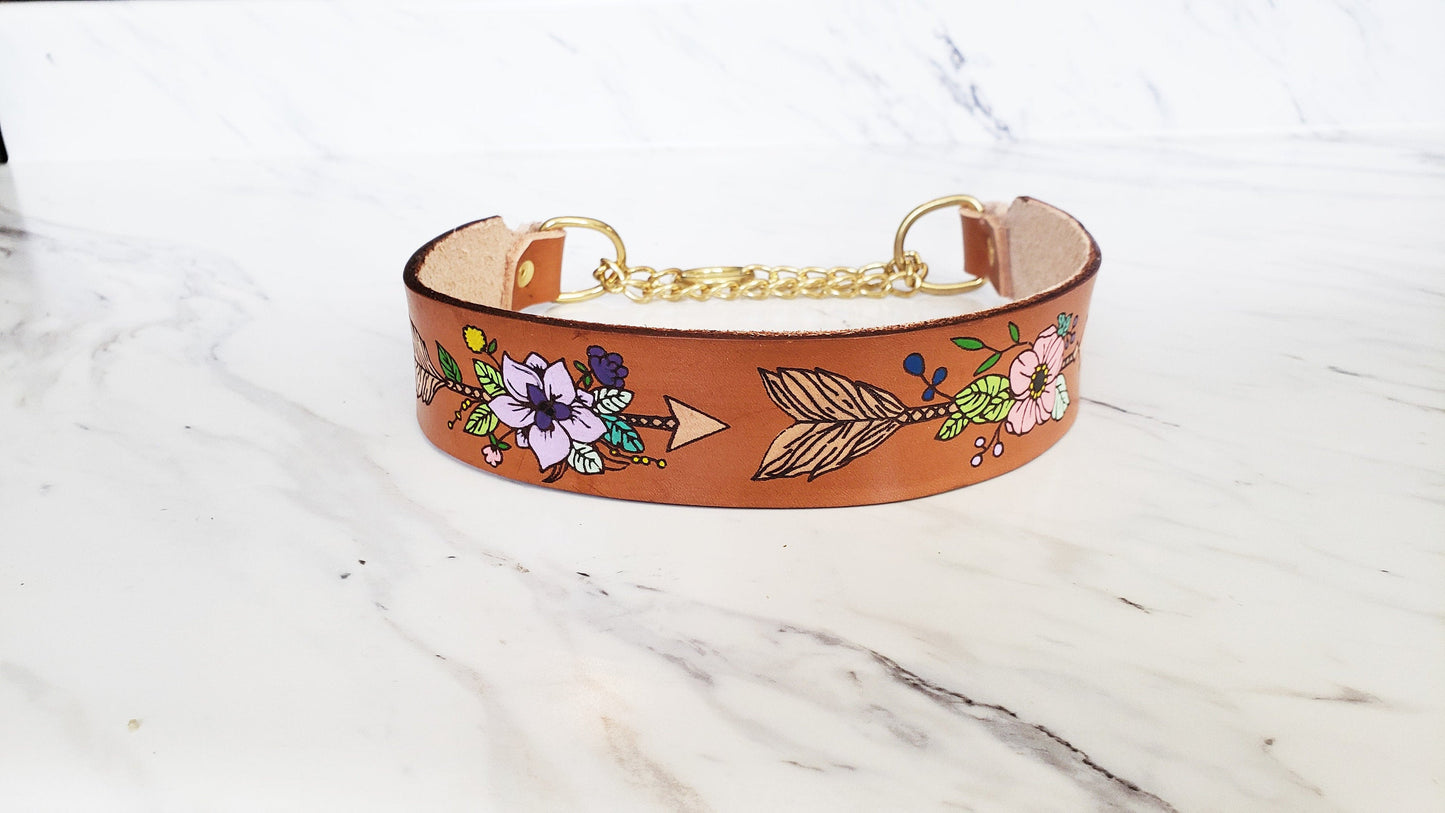 Planted Arrow - Leather Martingale Collar