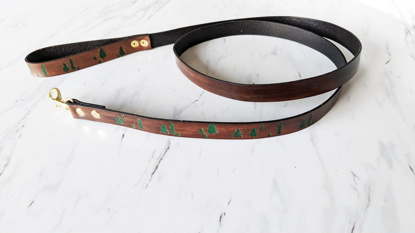 Pinaceae Silhouette - Leather Leash
