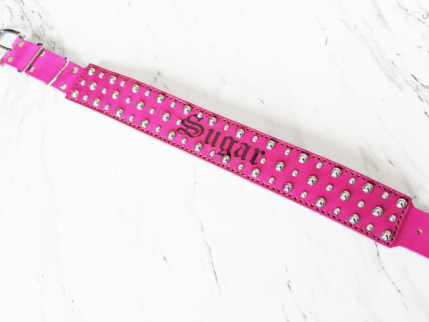 Colorful Stud - Leather Dog Collar