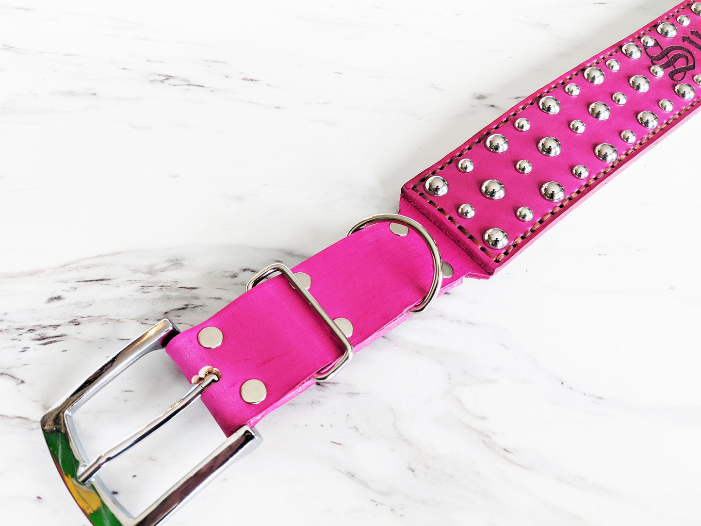 Colorful Stud - Leather Dog Collar