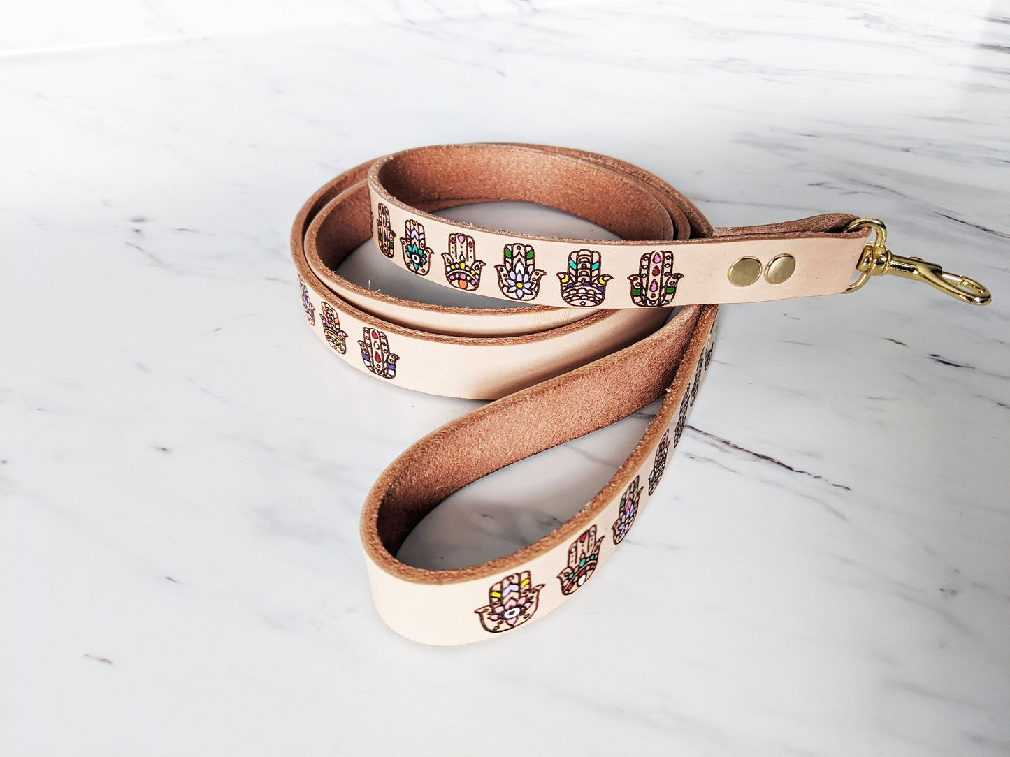 Hamsa - Leather Leash