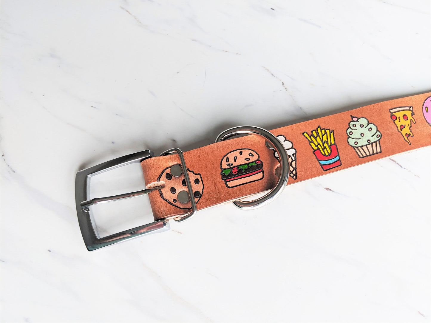 Junk Food Junkie - Leather Dog Collar