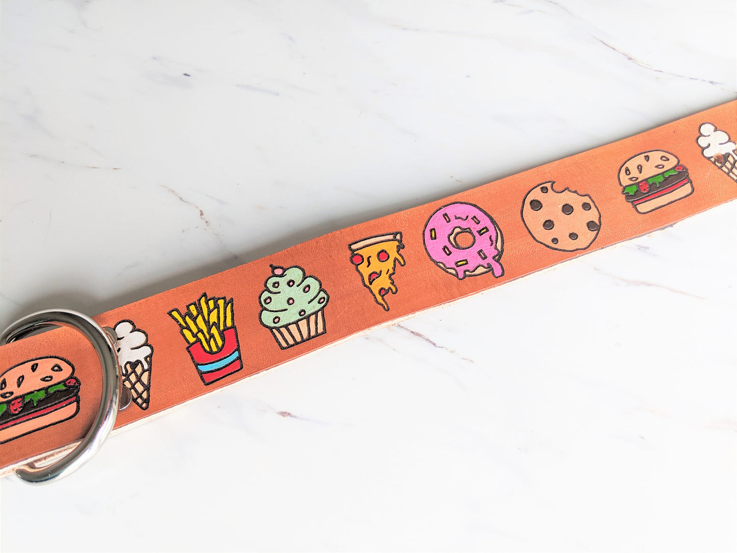Junk Food Junkie - Leather Dog Collar