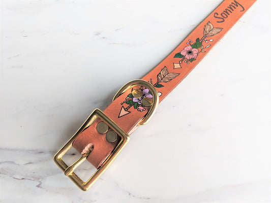 Planted Arrow - Leather Dog Collar