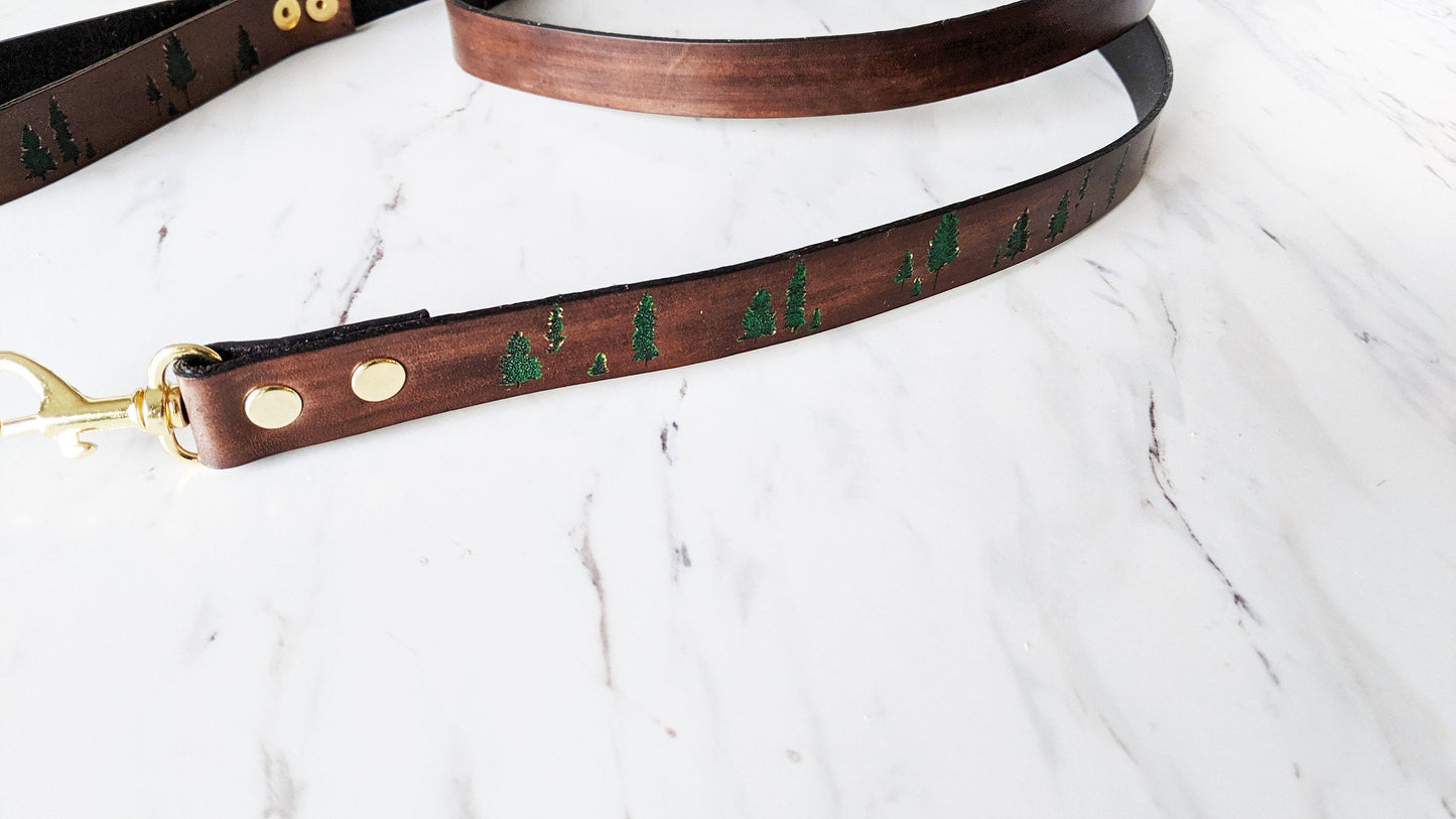 Pinaceae Silhouette - Leather Leash