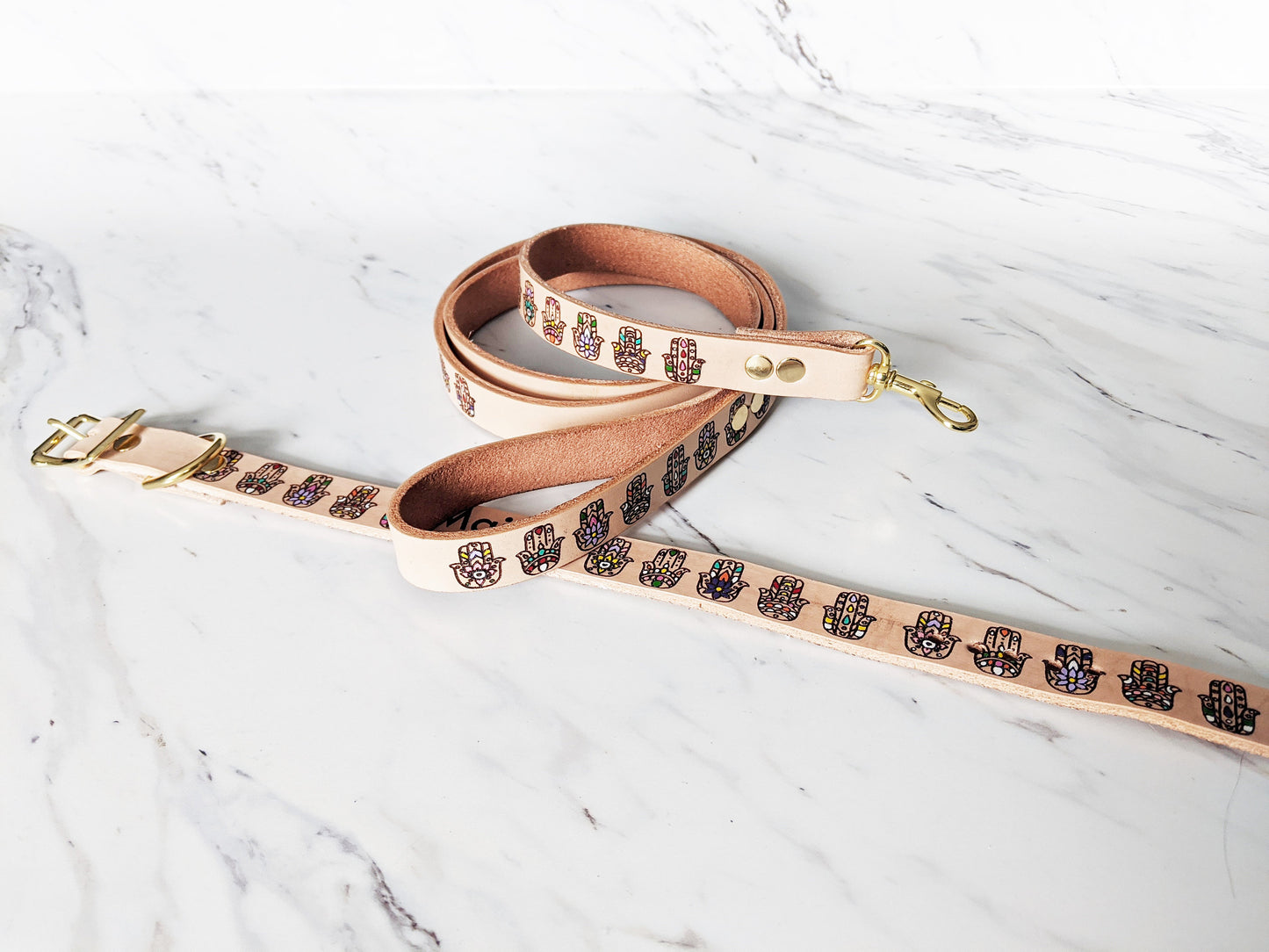 Hamsa - Leather Leash