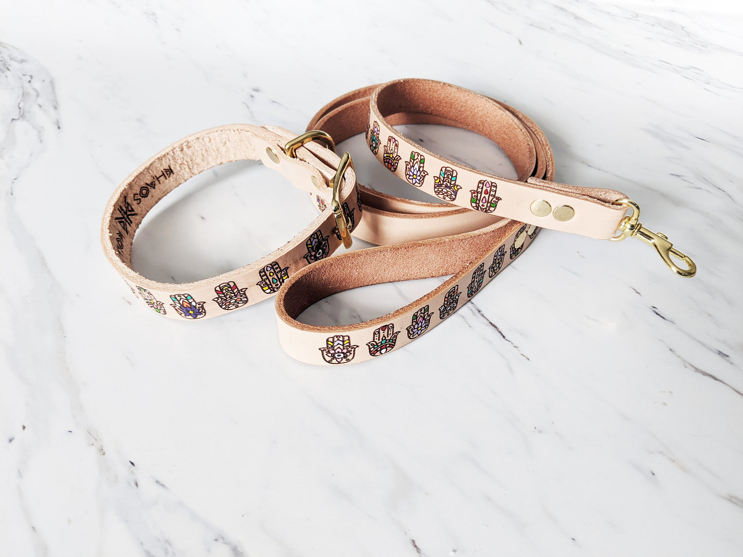 Hamsa - Leather Leash