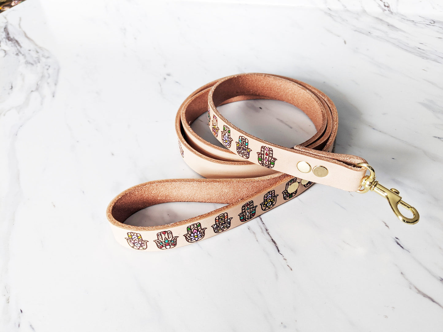 Hamsa - Leather Leash