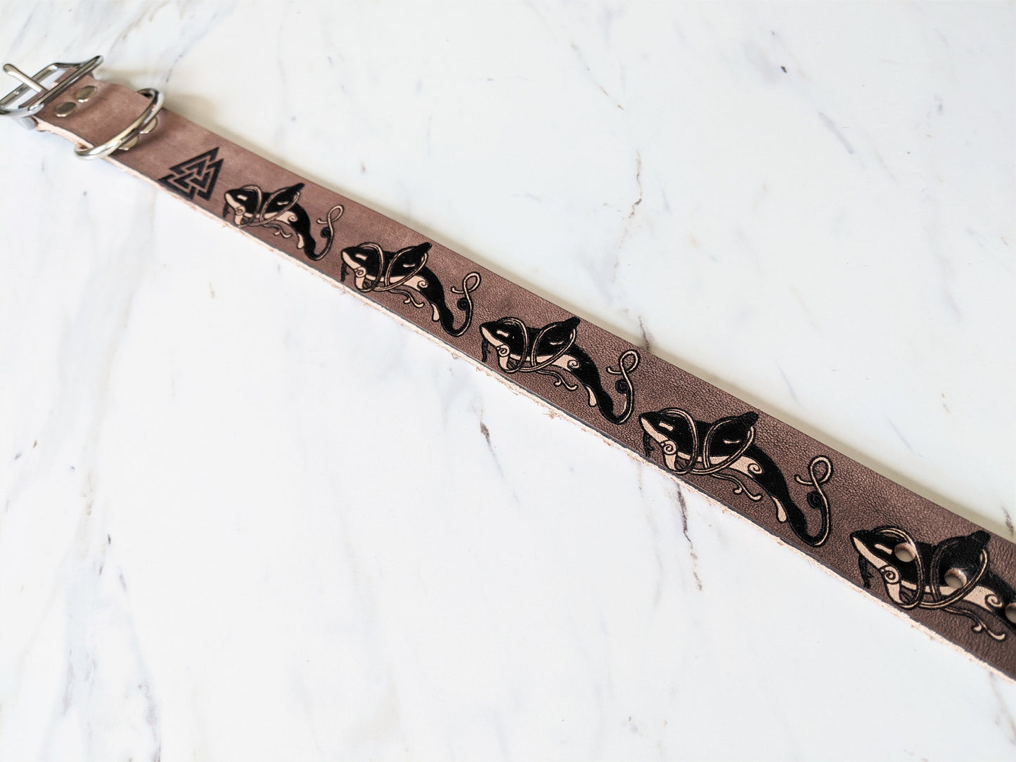 Orca Pod - Leather Dog Collar