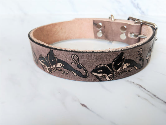 Orca Pod - Leather Dog Collar